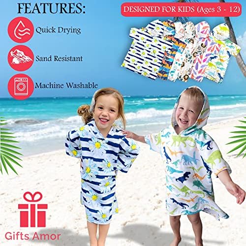 Dinosaurs Hooded Towel for Kids Small