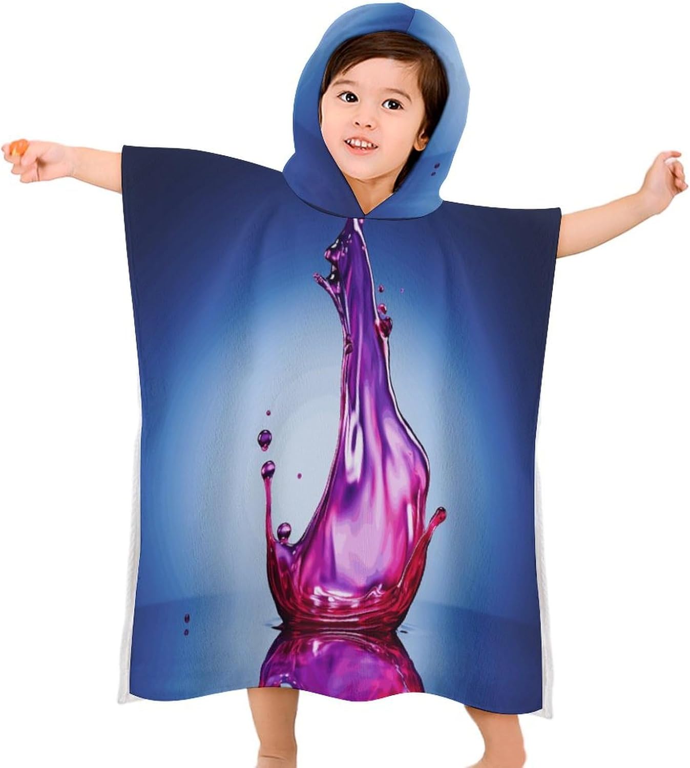 Kids Hooded Bath Towel with Purple Print