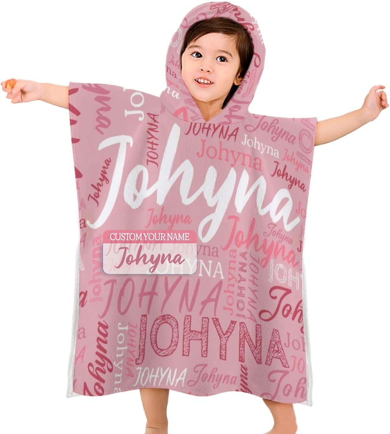 Custom Kids Hooded Towel with Name Personalized