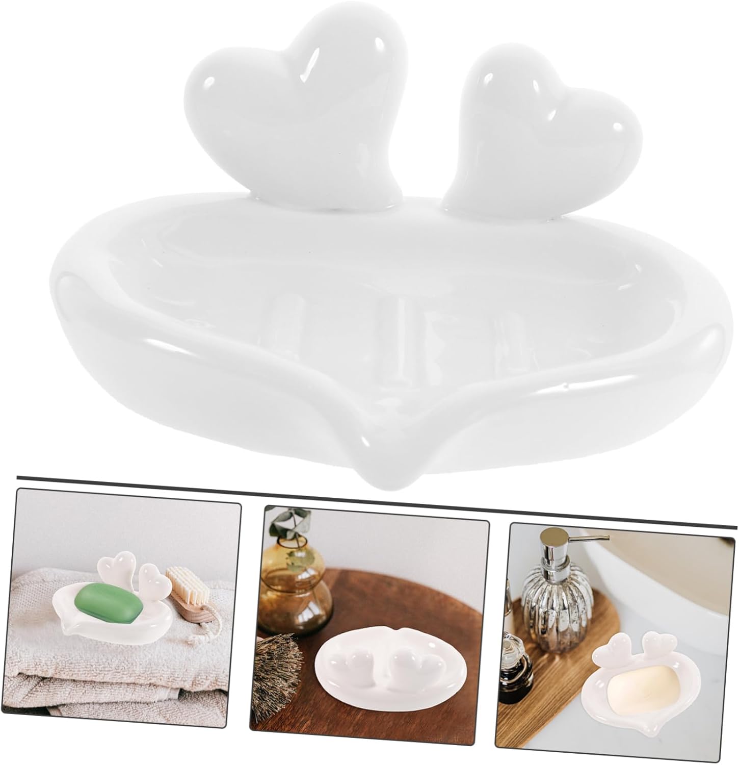 PRETYZOOM Ceramic Soap Holder with Drainage Drainage Soap Dish for Bathroom