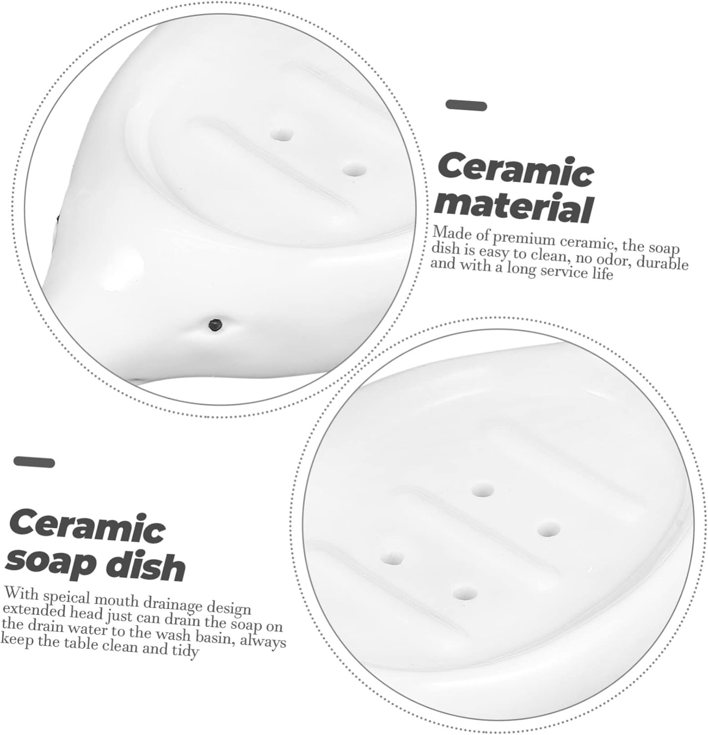 Ciieeo Ceramic Dolphin Soap Dish for Kids