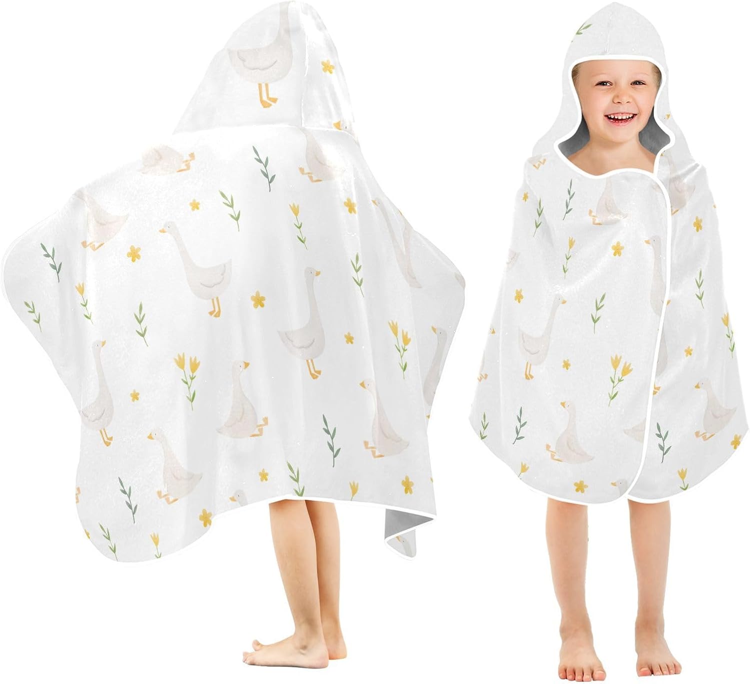 Burbuja Goose Bird Twig Hooded Bath Towel for Kids
