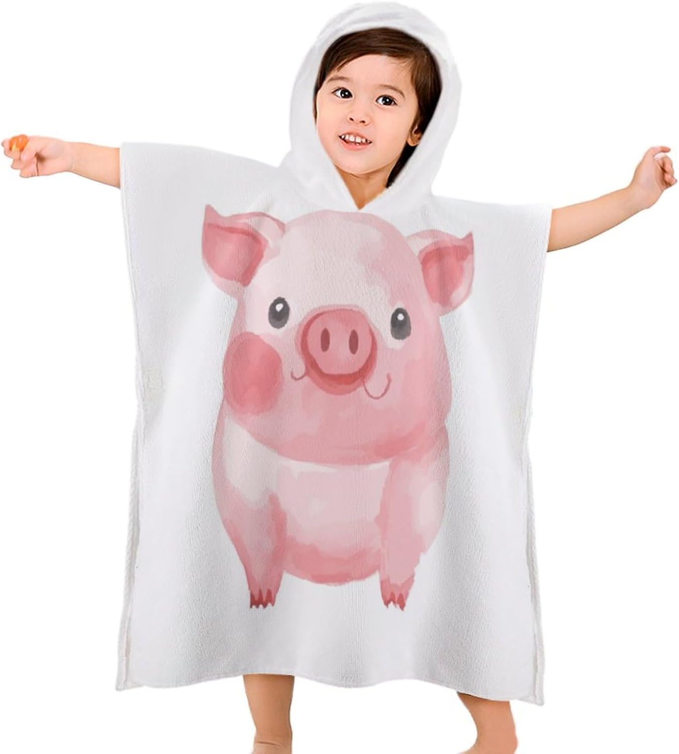 Kids Hooded Towel with Pig Print for Boys Girls