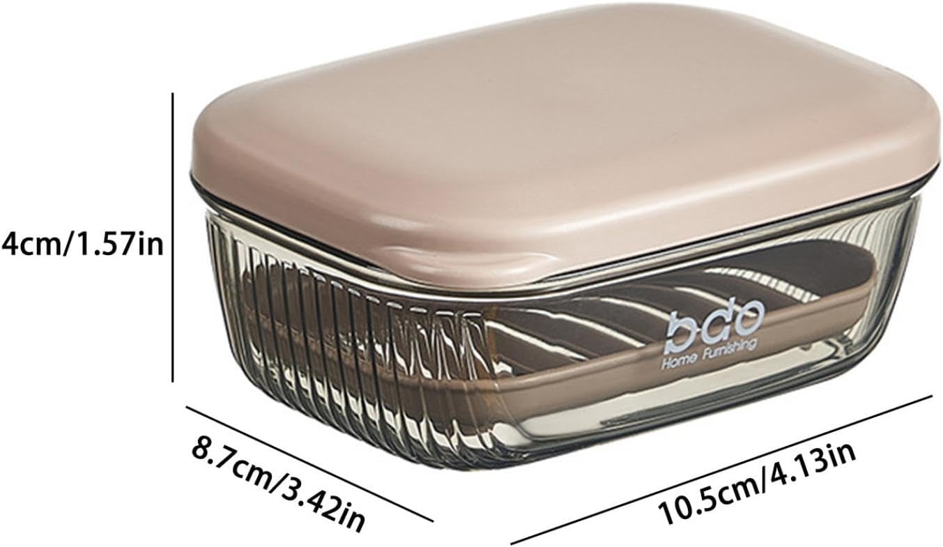 Leakproof Travel Soap Case with Lid and Drainage Tray