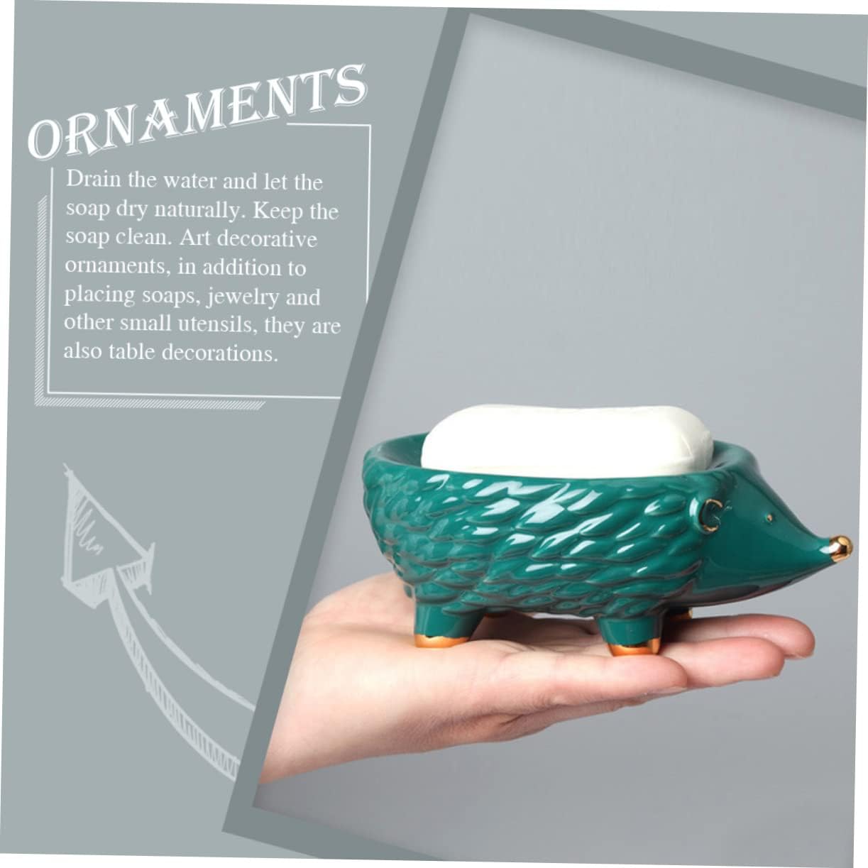 Nordic Style Ceramic Soap Holder Hedgehog Design
