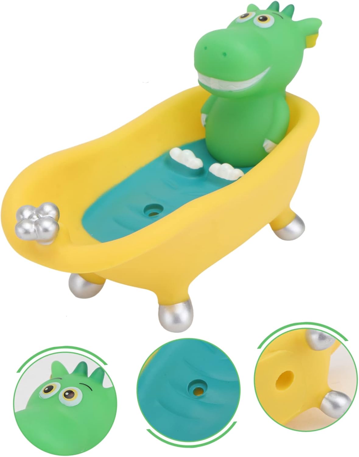 Luxshiny Cartoon Dinosaur Soap Holder with Drain for Bathroom