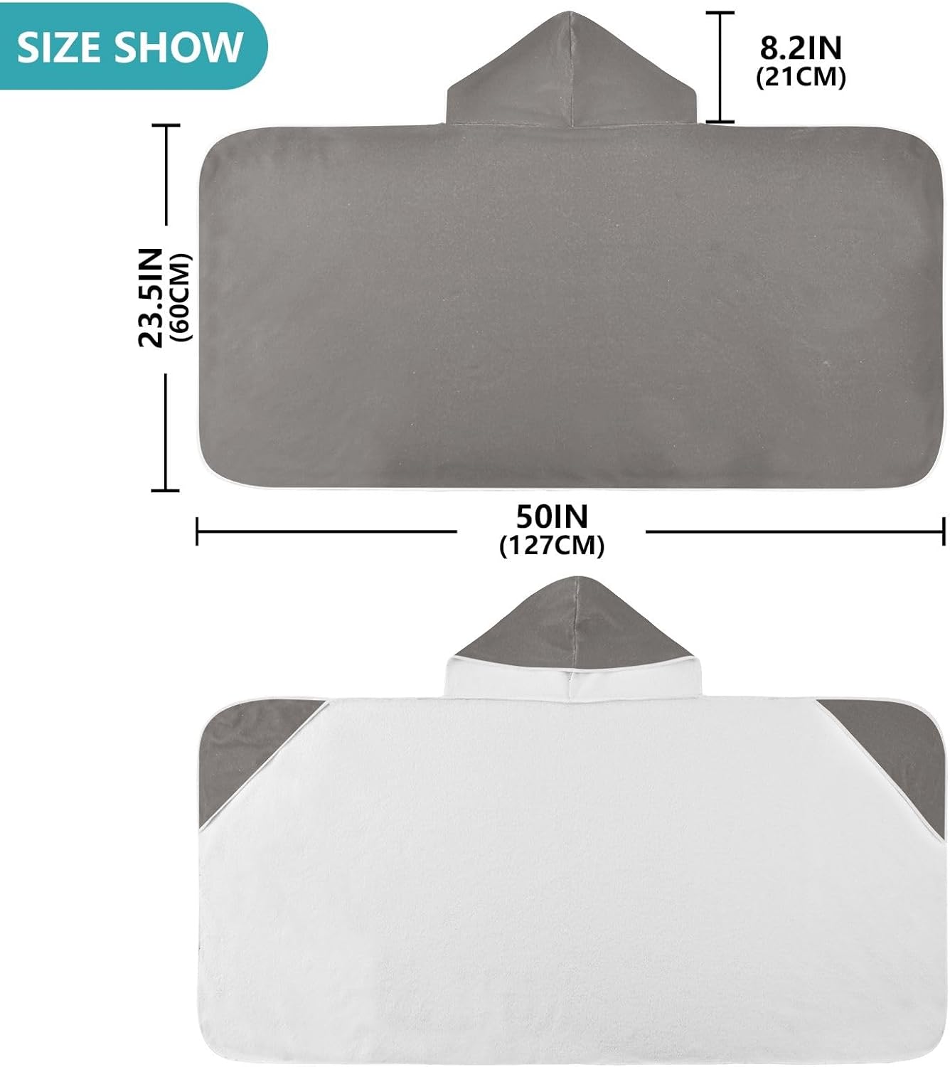 CHIFIGNO Iron Gray Quick-Dry Kids Bath Towels 50x235in