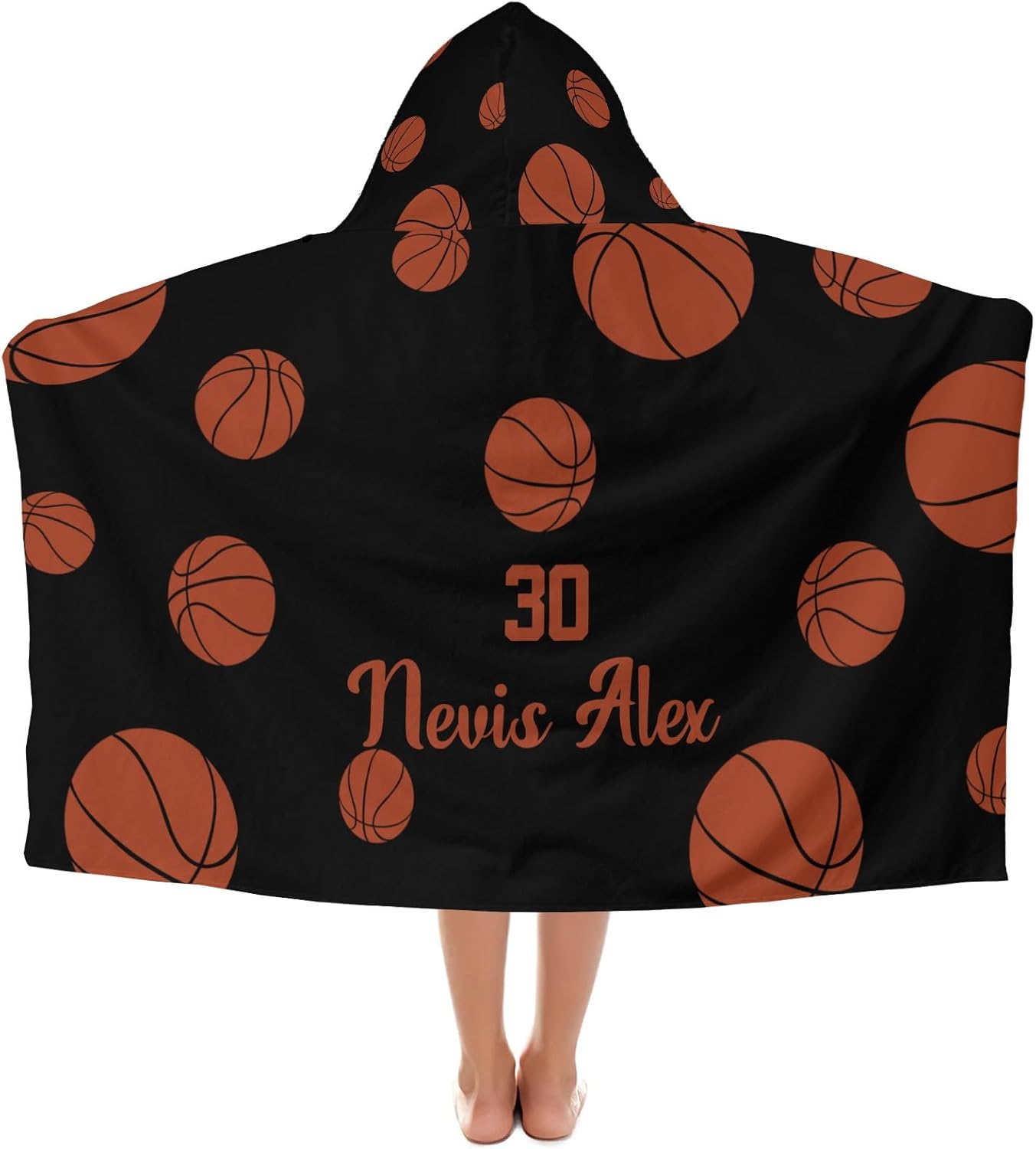 Deven Sport Basketball Personalized Hooded Bath Towel for Kids