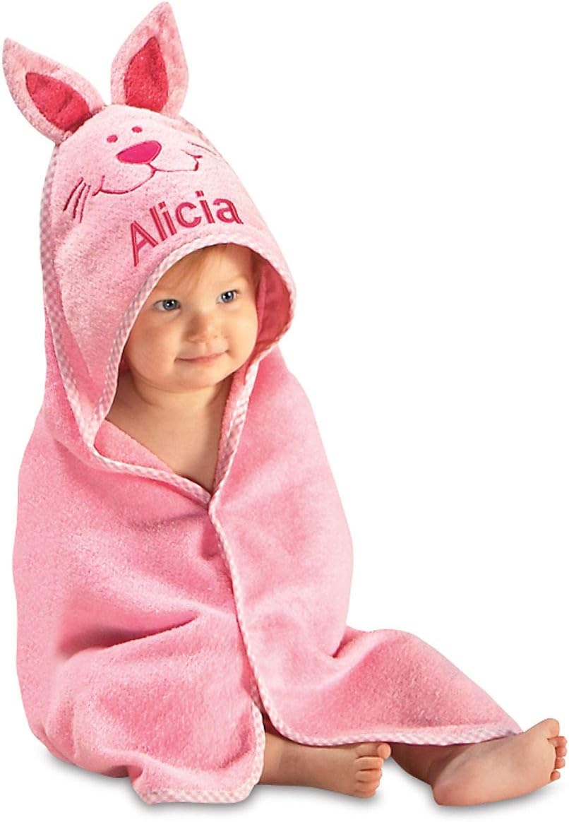 Lillian Vernon Pink Bunny Hooded Towel for Baby - 100 Cotton