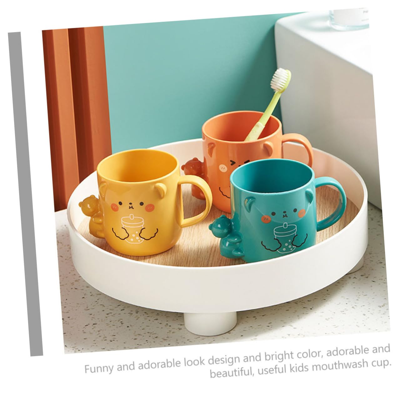 Mobestech Cute Simple Bath Mug for Kids Toothbrush Cup