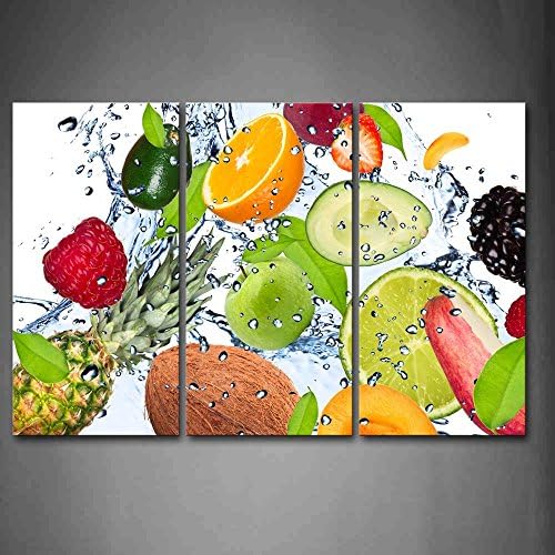Colorful Fruit Wall Art 3 Panel Canvas Print