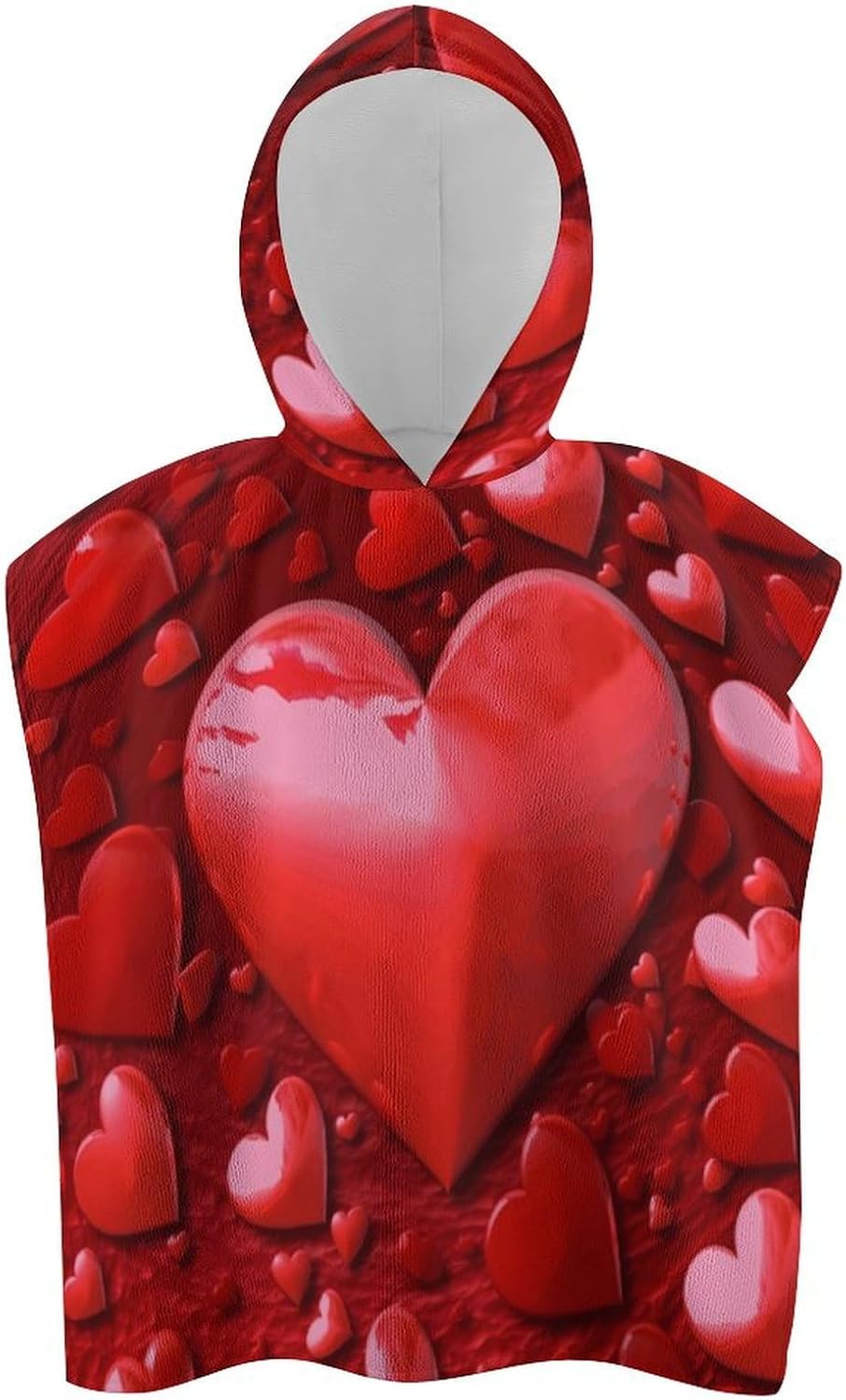 Kids Hooded Towel with Love Print
