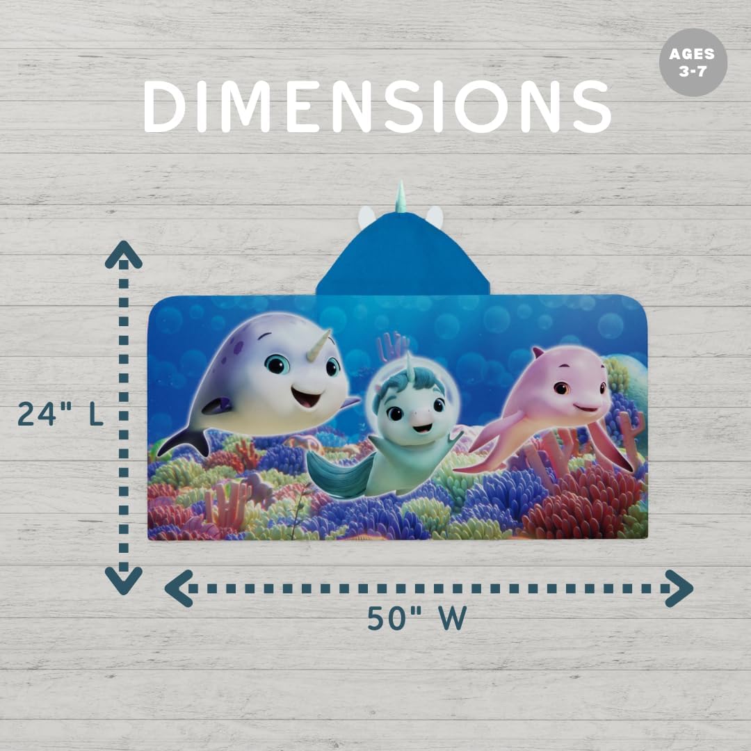 Franco DreamWorks Not Quite Narwhal Hooded Bath Towel 24x50 Inch