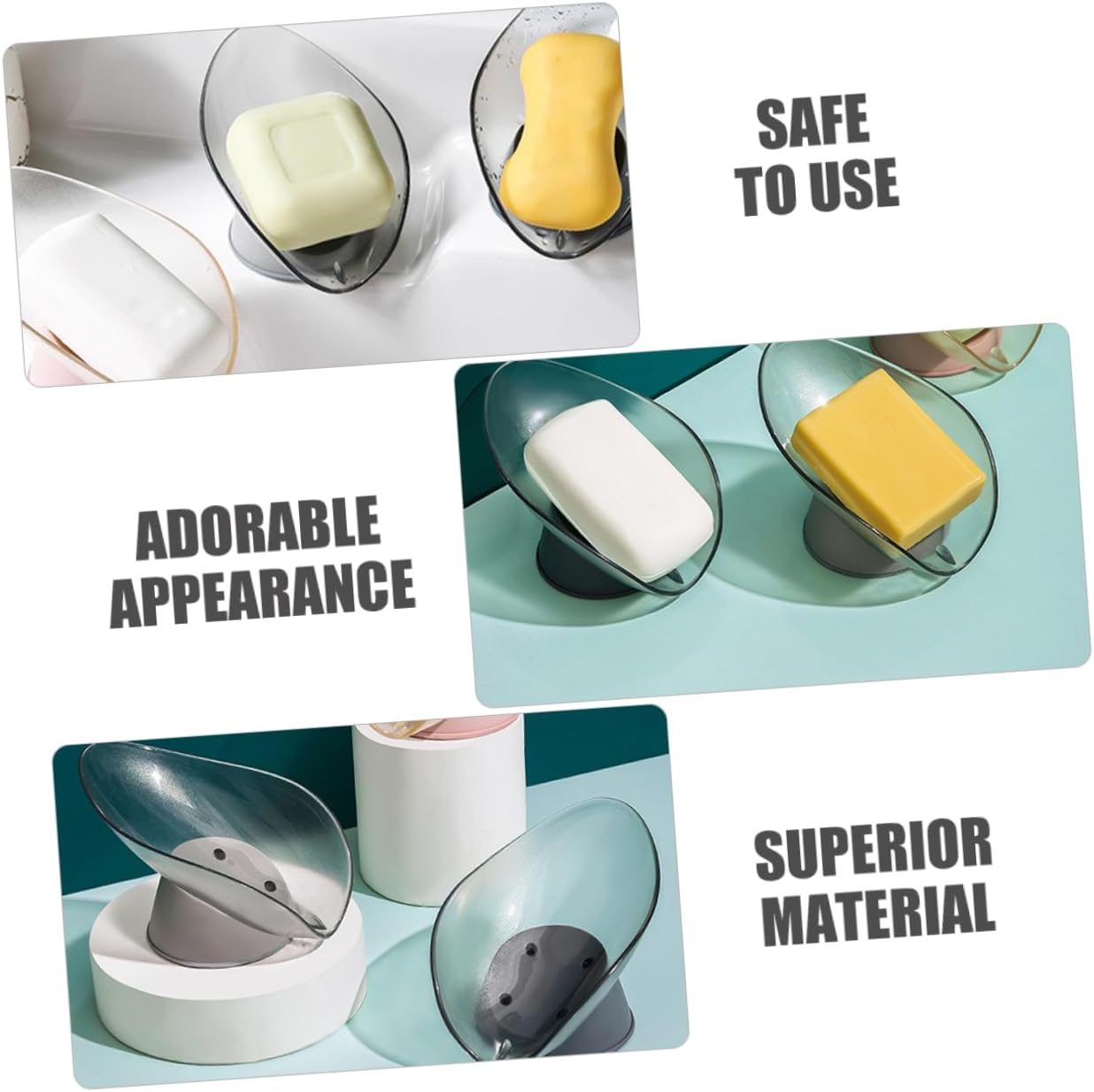 GLEAVI Leaf Shape Soap Holder 2Pcs Creative Storage Container for Bathroom