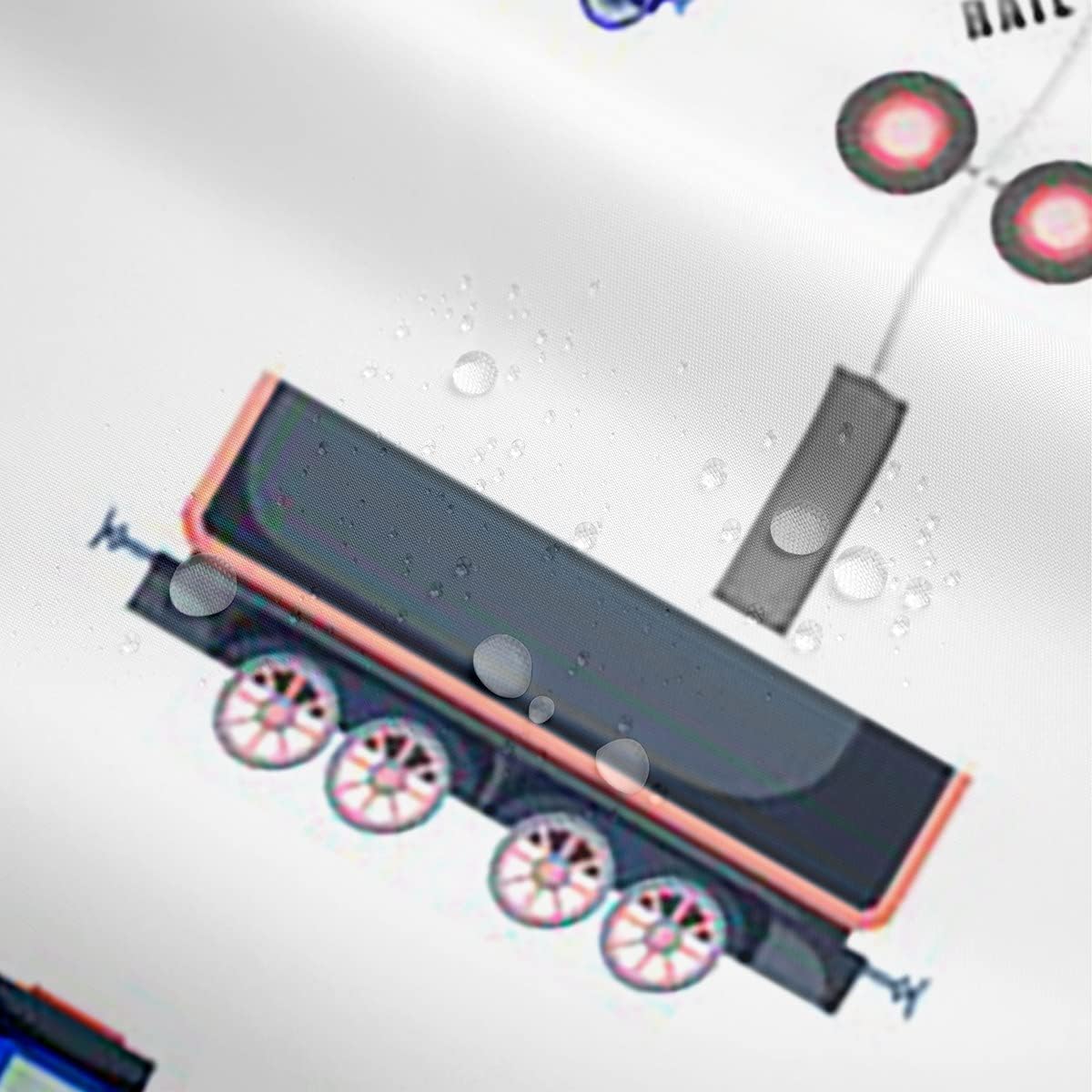 Cartoon Train Bath Curtain for Boys Kids