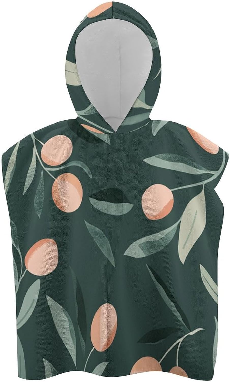 Kids Bath Towel with Hood Olive Leaves Print