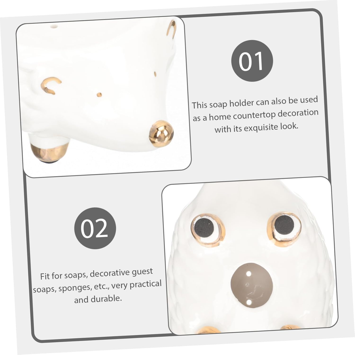 Ceramic Cartoon Animal Soap Holder for Bathroom