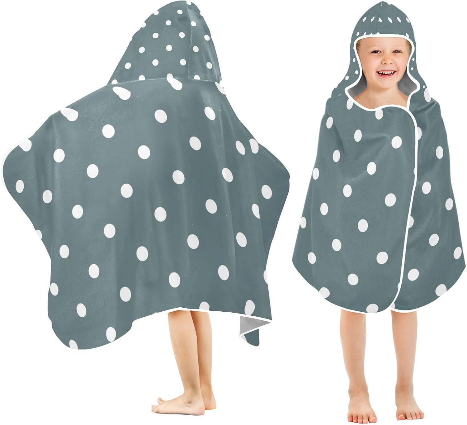 GAIGEO White Polka Dots Kids Beach Towel