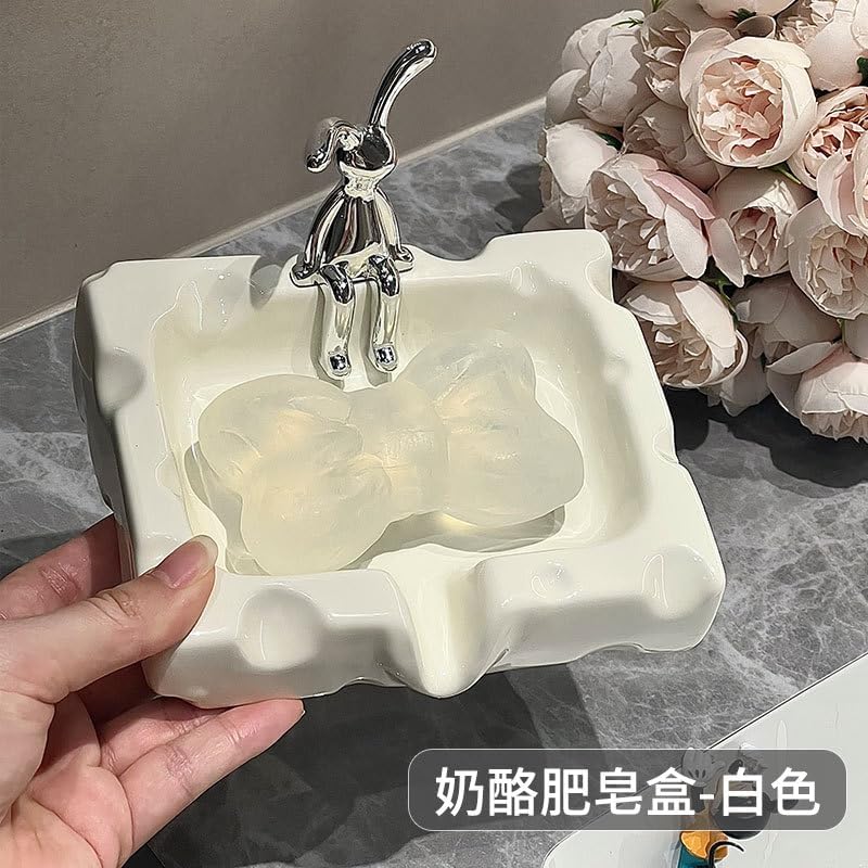 Creative Ceramic Soap Dish with Decorative Figure
