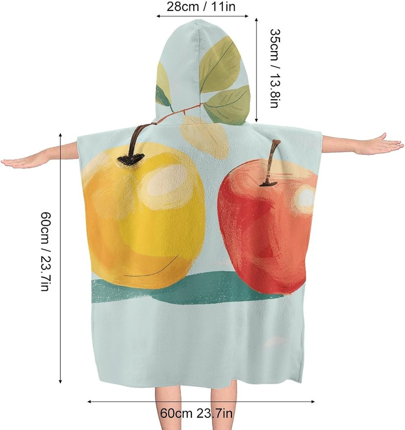 Kids Hooded Beach Towel with Reading Design