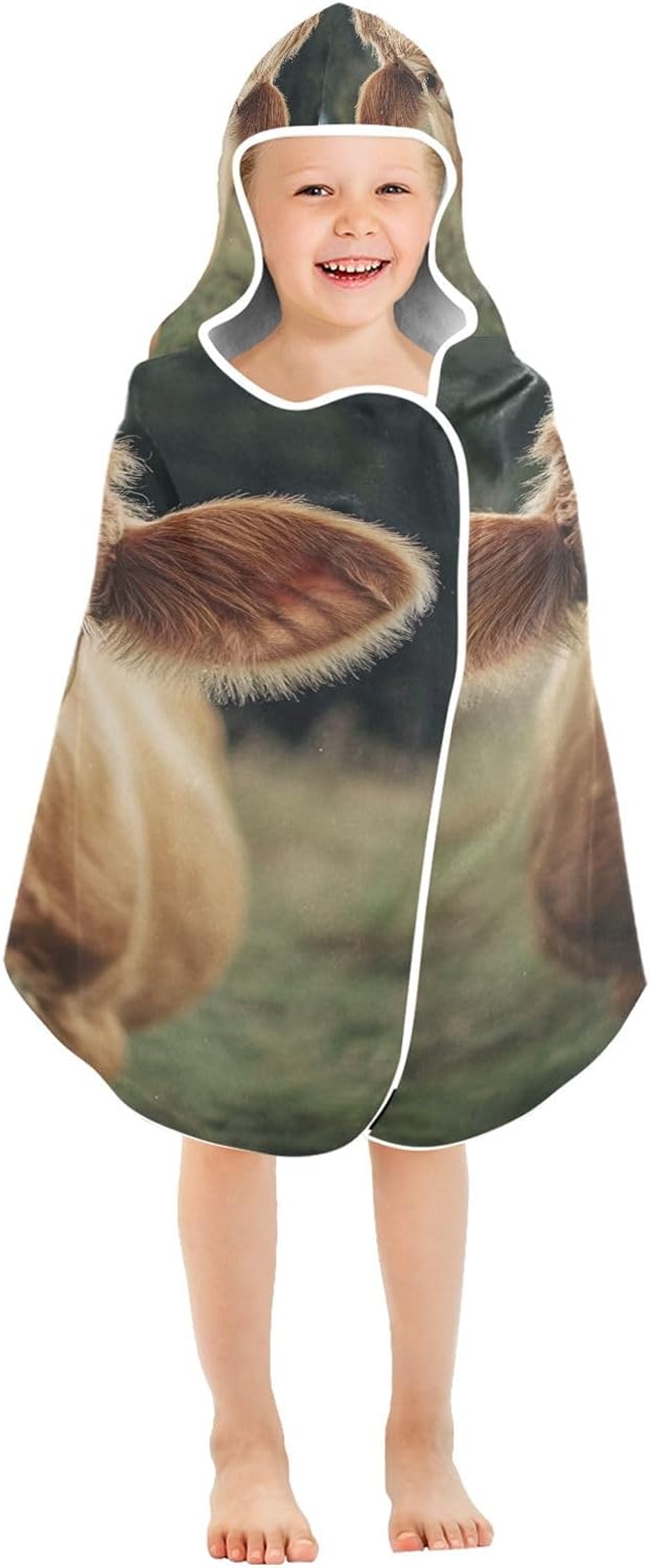 Kigai Cute Cow Hooded Bath Towel for Kids