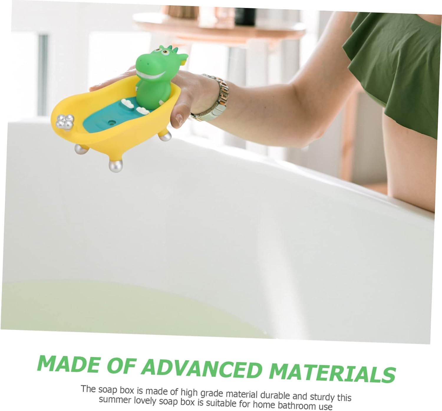 Luxshiny Cartoon Dinosaur Soap Holder with Drain for Bathroom