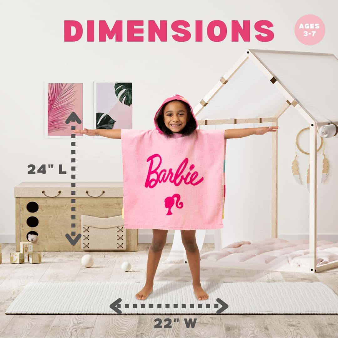 Franco Barbie Hooded Towel Poncho 24x22 Large