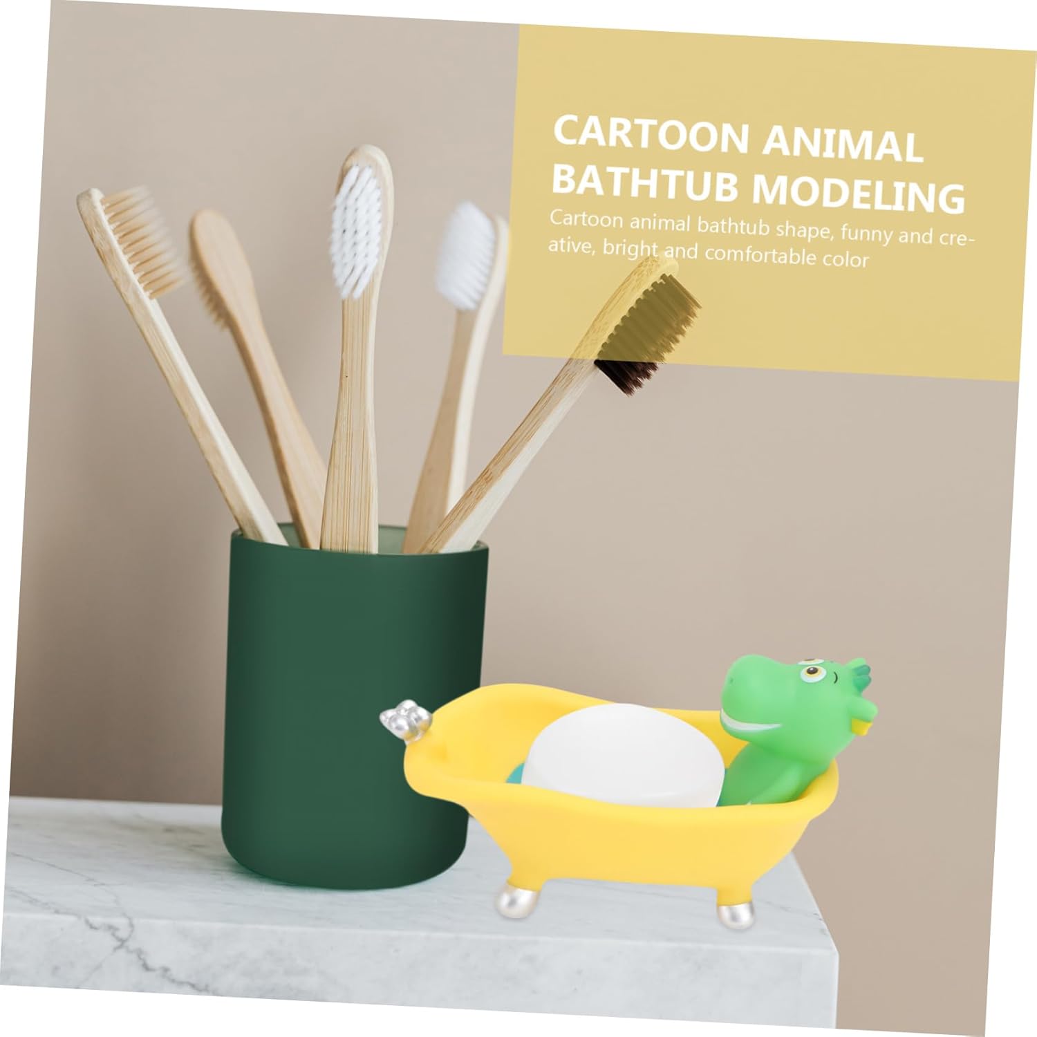 PRETYZOOM Cartoon Dinosaur Soap Holder with Drainage System