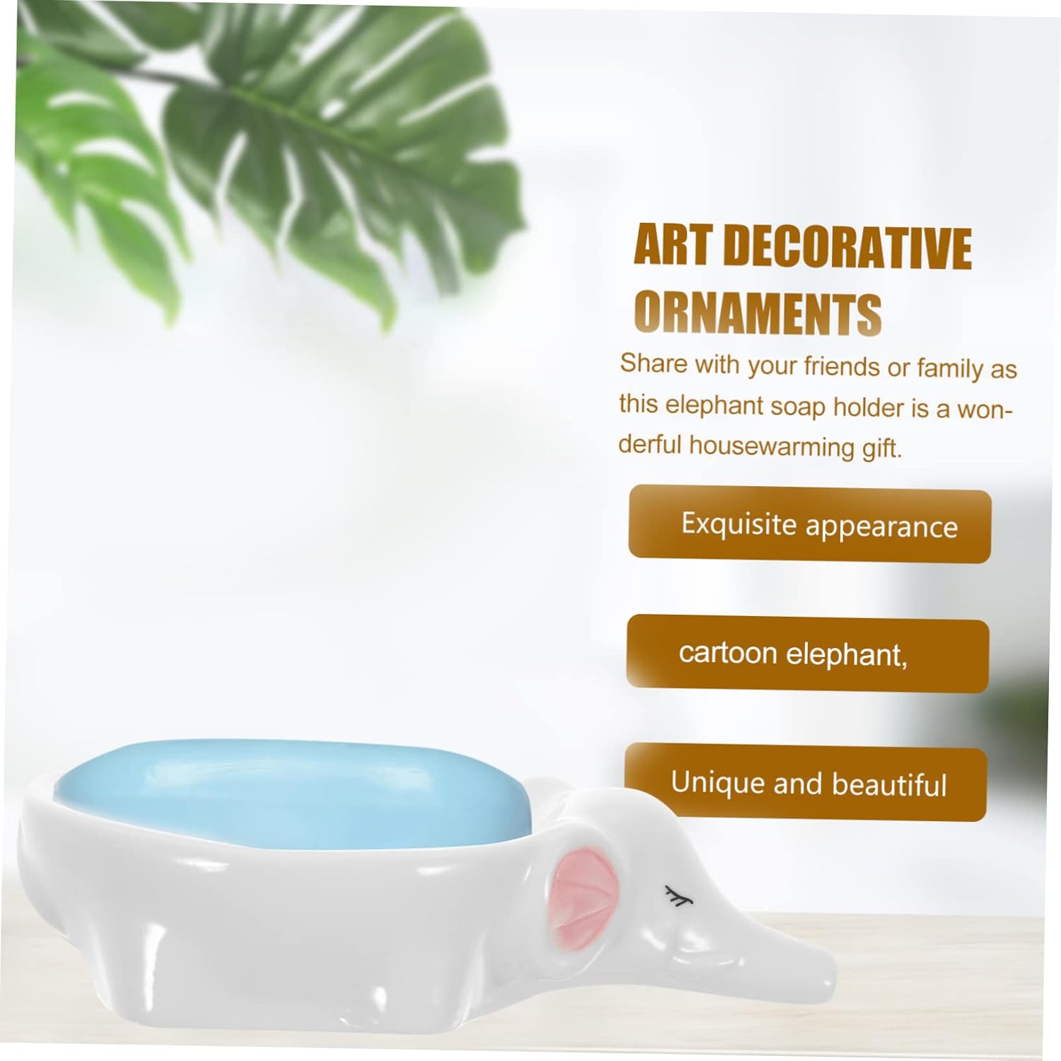 Cute Elephant Ceramic Soap Dish Holder