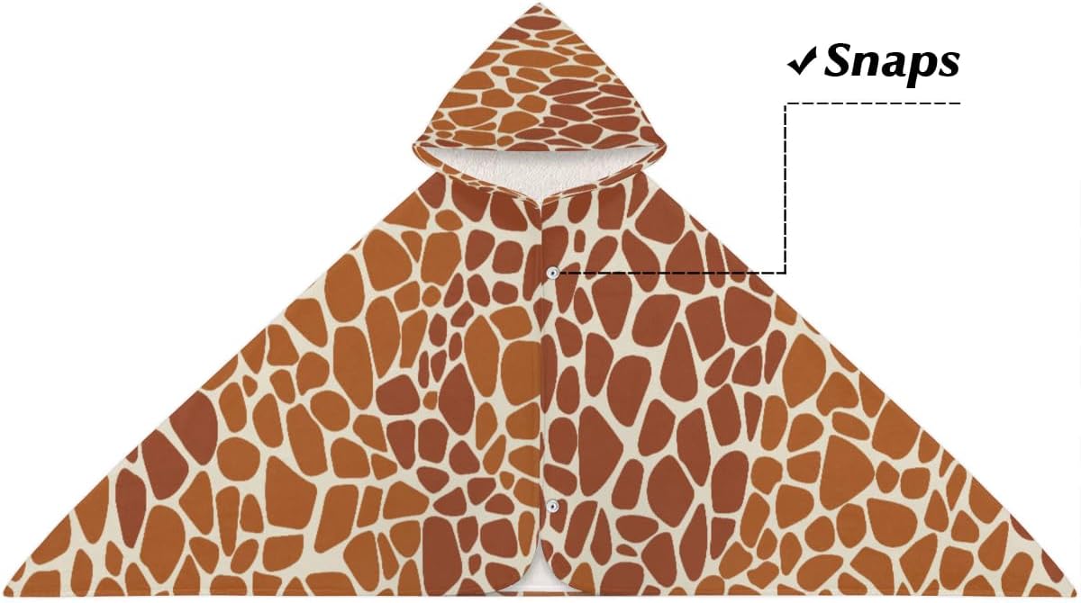 Brown Animal Giraffe Skin Print Kids Bath Towel