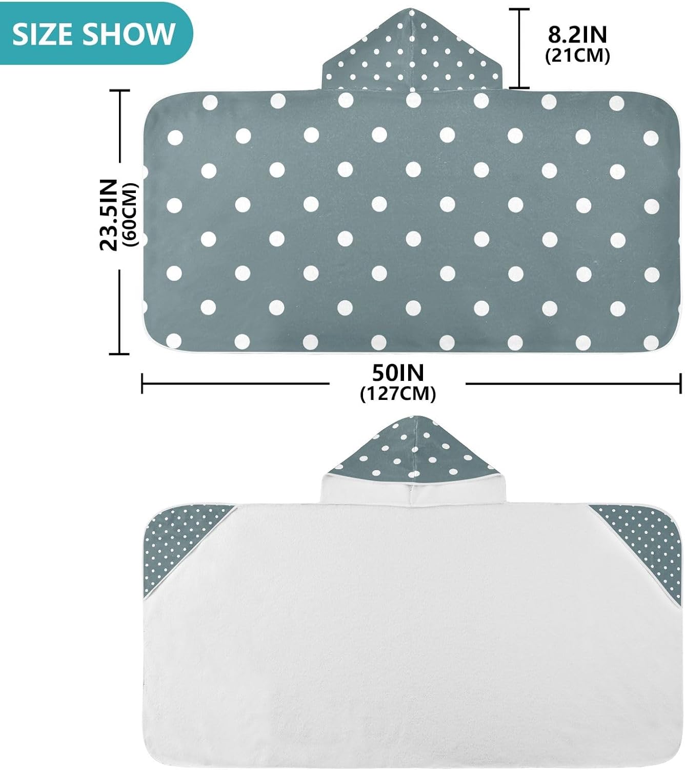CHIFIGNO White Polka Dots Beach Towel for Kids