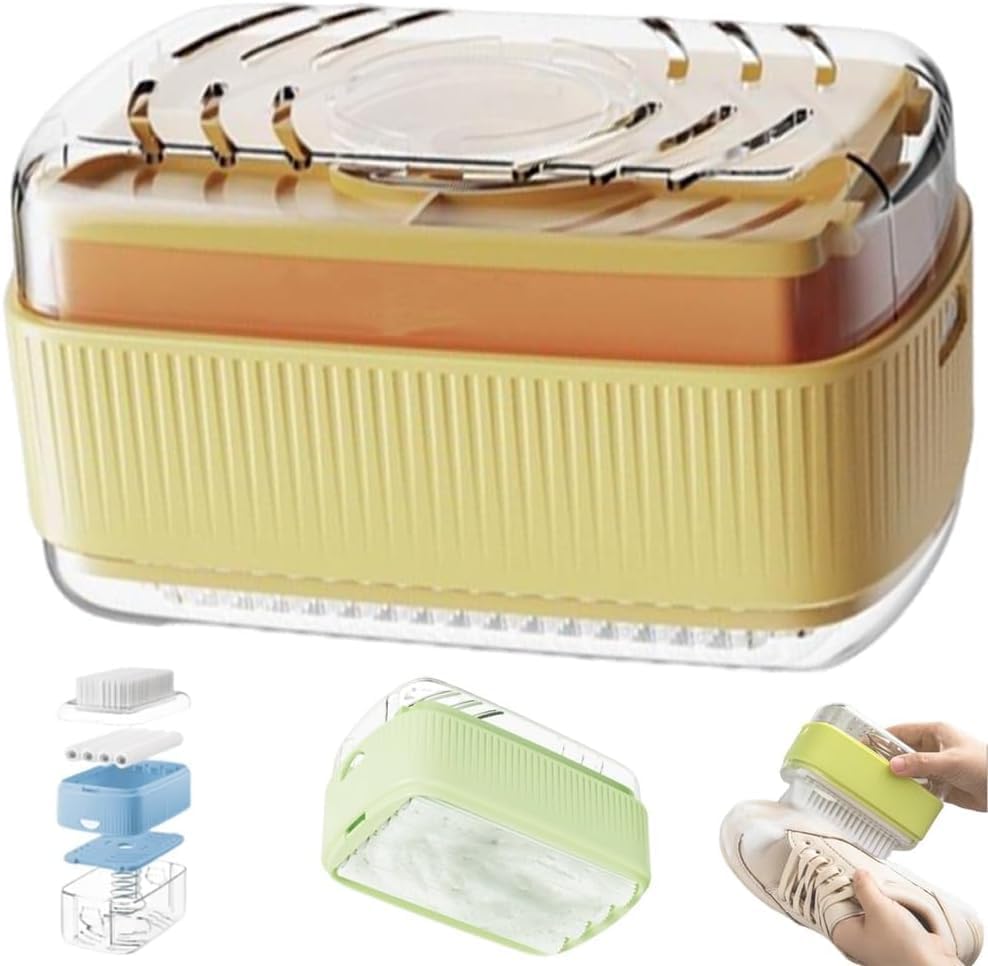 Yellow Soap Box Roller with Foaming Brush and Drainage Case