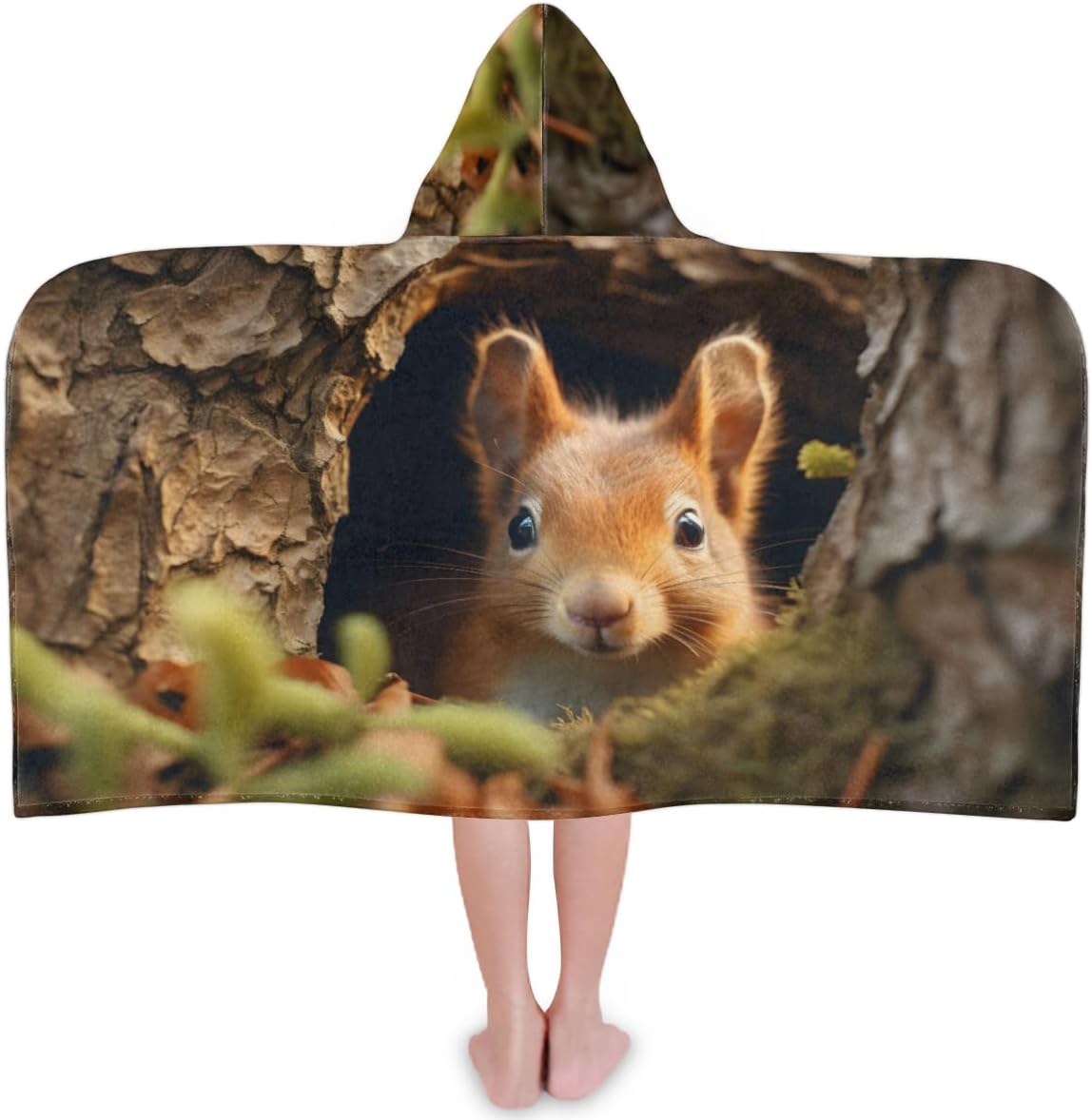 Pardick Kids Bath Towel Squirrel Hooded Pool Cover Up for Toddlers