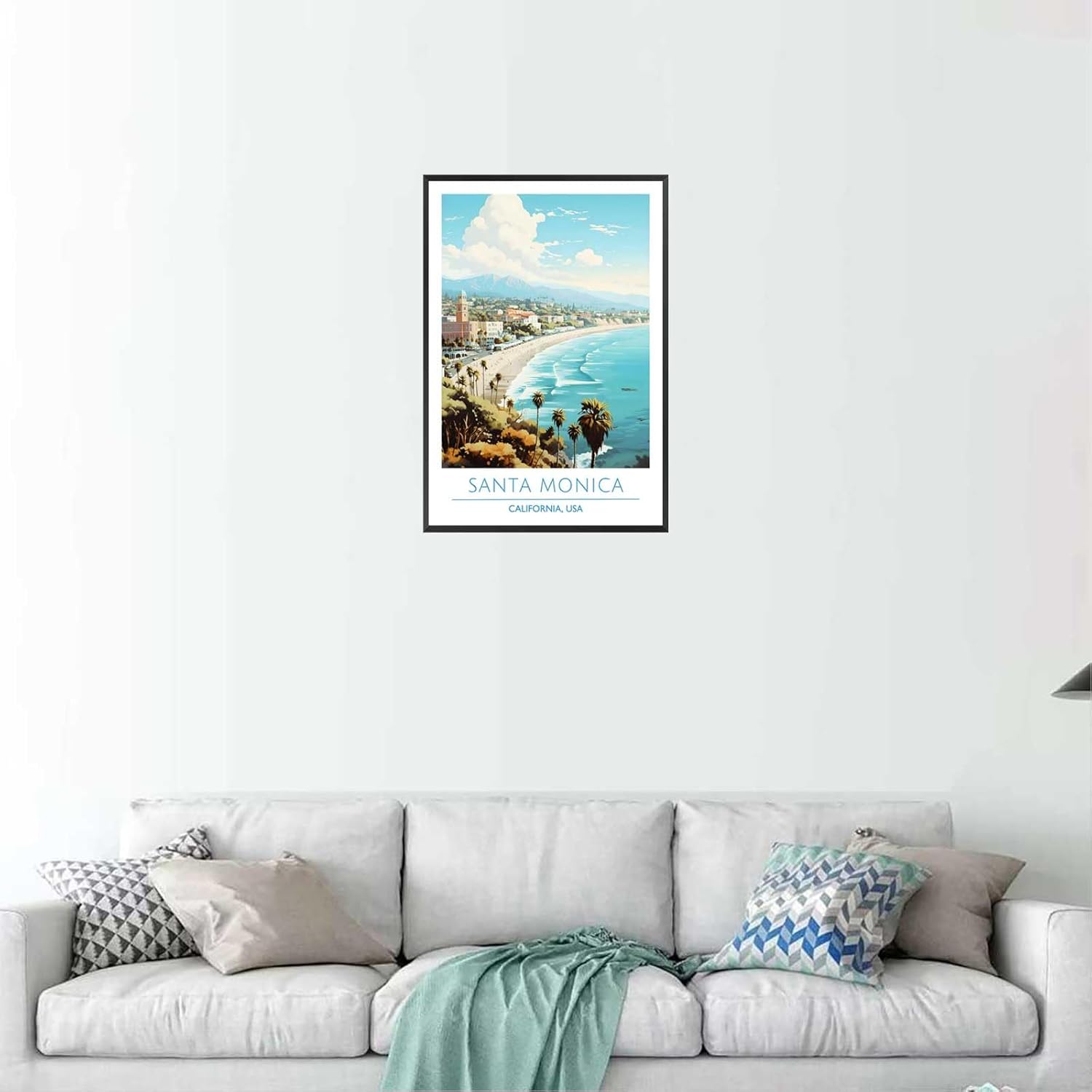 Santa Monica Coast Framed Poster 24x36in