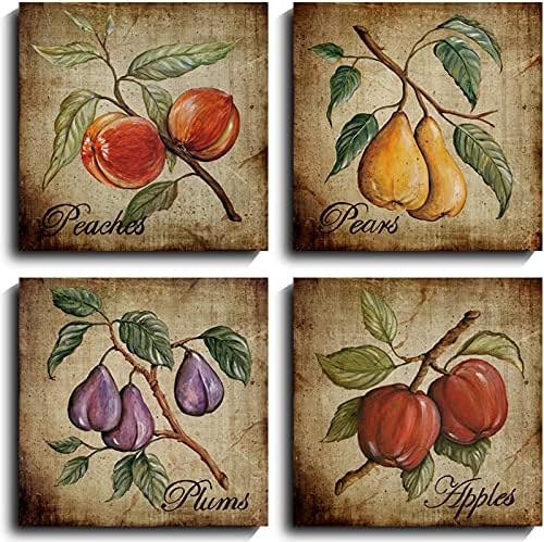 NLKTIYC Fruit Wall Art Set 4 Panels Canvas Print
