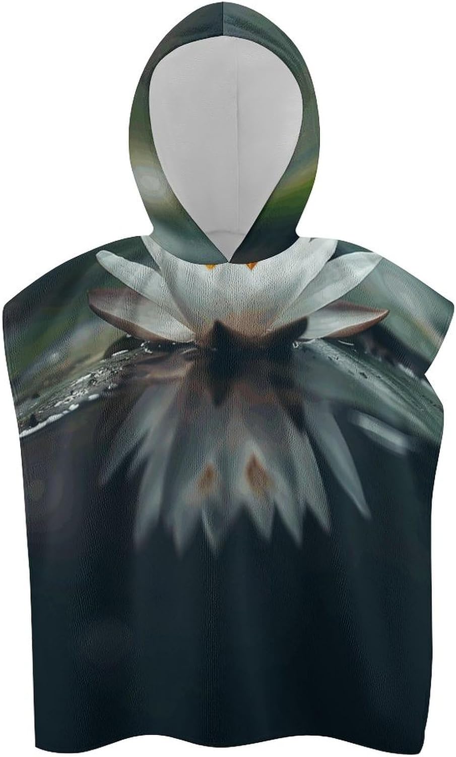 Kids Bath Towel with Hood Flowers on Pond Design