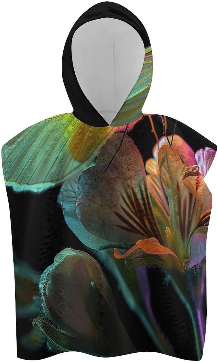 Kids Butterfly On Flower Printed Hooded Bath Towel