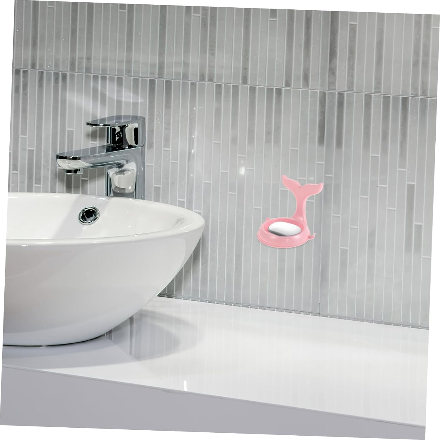 Bathroom Storage Rack with Cartoon Design No Drill Mount