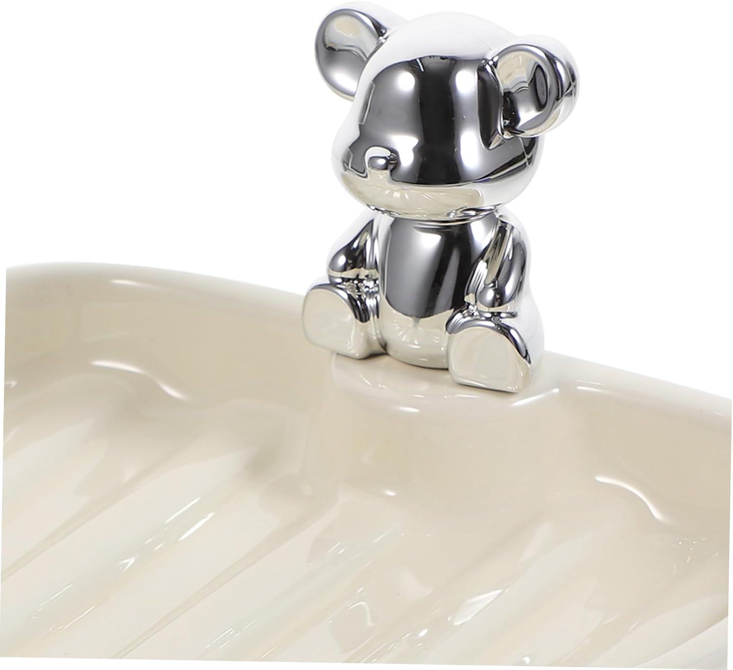 Bear Soap Holder Ceramic Draining Tray for Bathroom