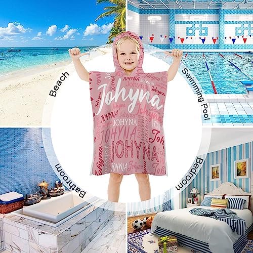 Custom Kids Hooded Towel with Name Personalized