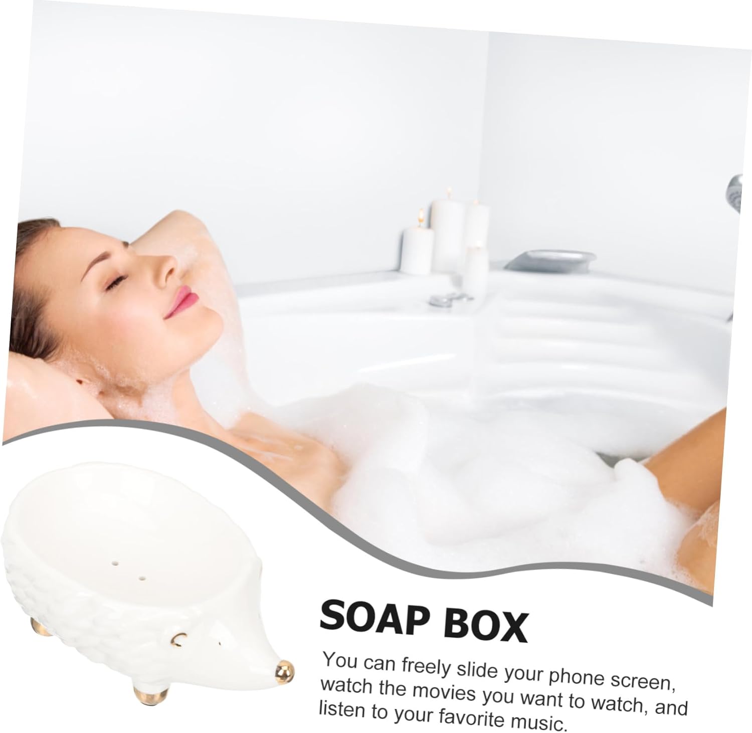 Cute Ceramic Hedgehog Soap Dish Bathroom Accessory Holder