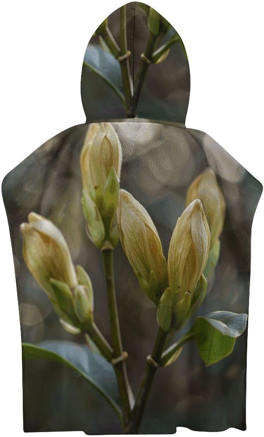 Kids Hooded Bath Towel with Tree Bud Pattern
