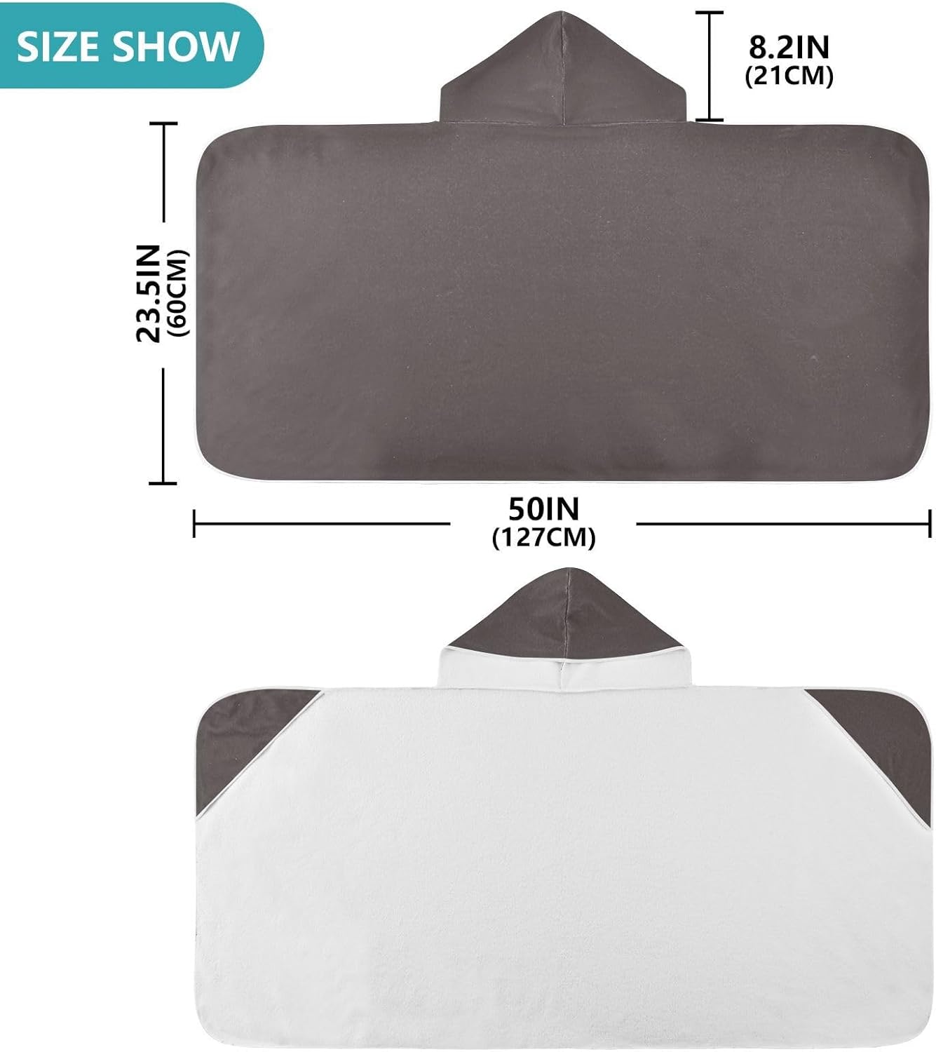 Xigua Coffee Color Kids Hooded Towel