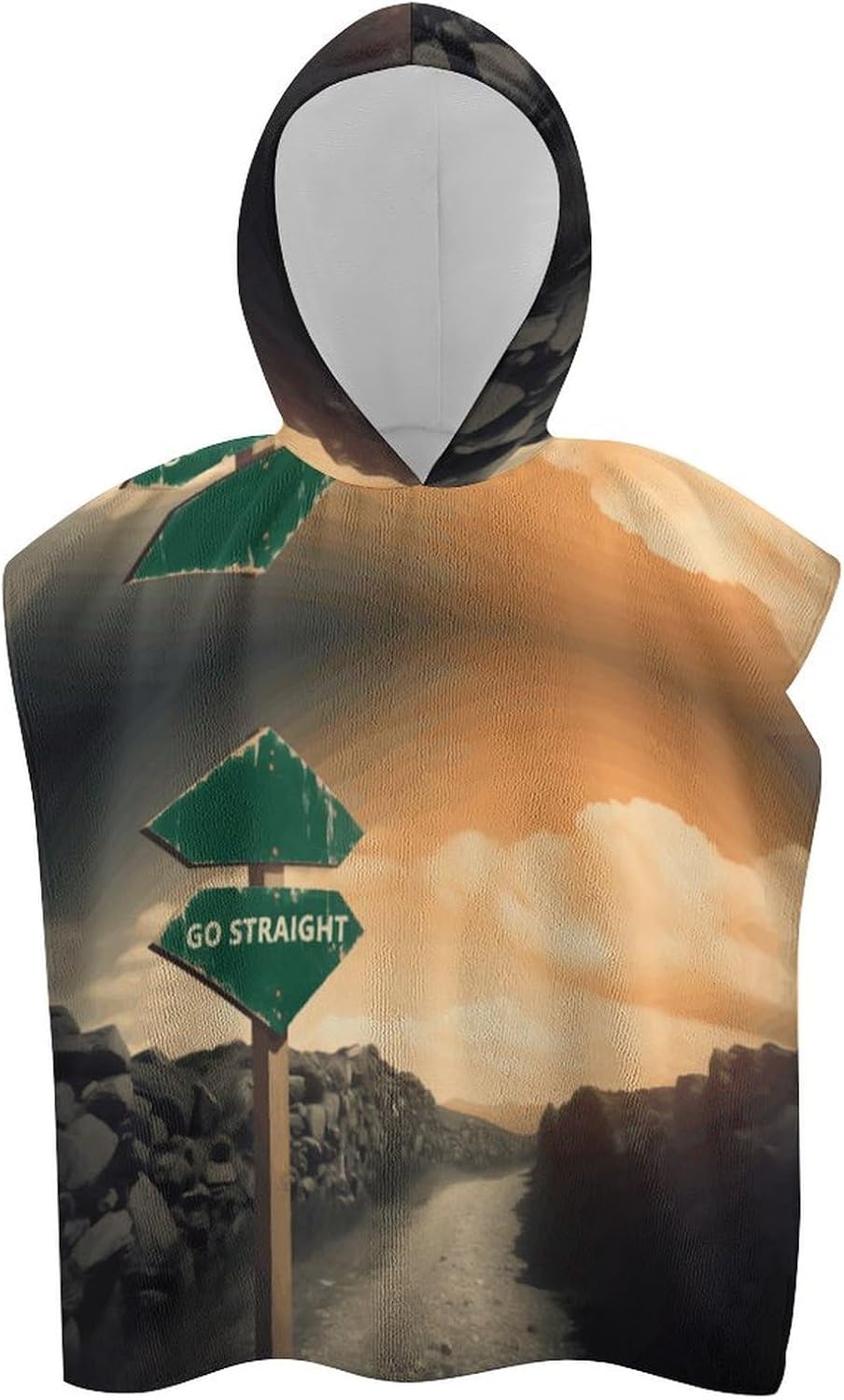 Kids Hooded Beach Towel with Road Print