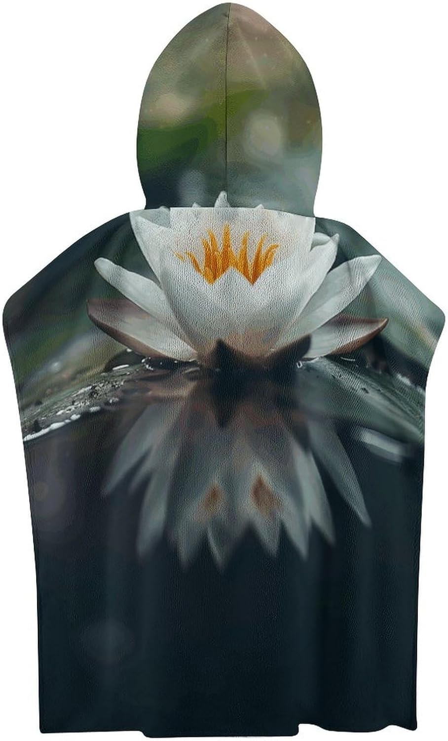 Kids Bath Towel with Hood Flowers on Pond Design
