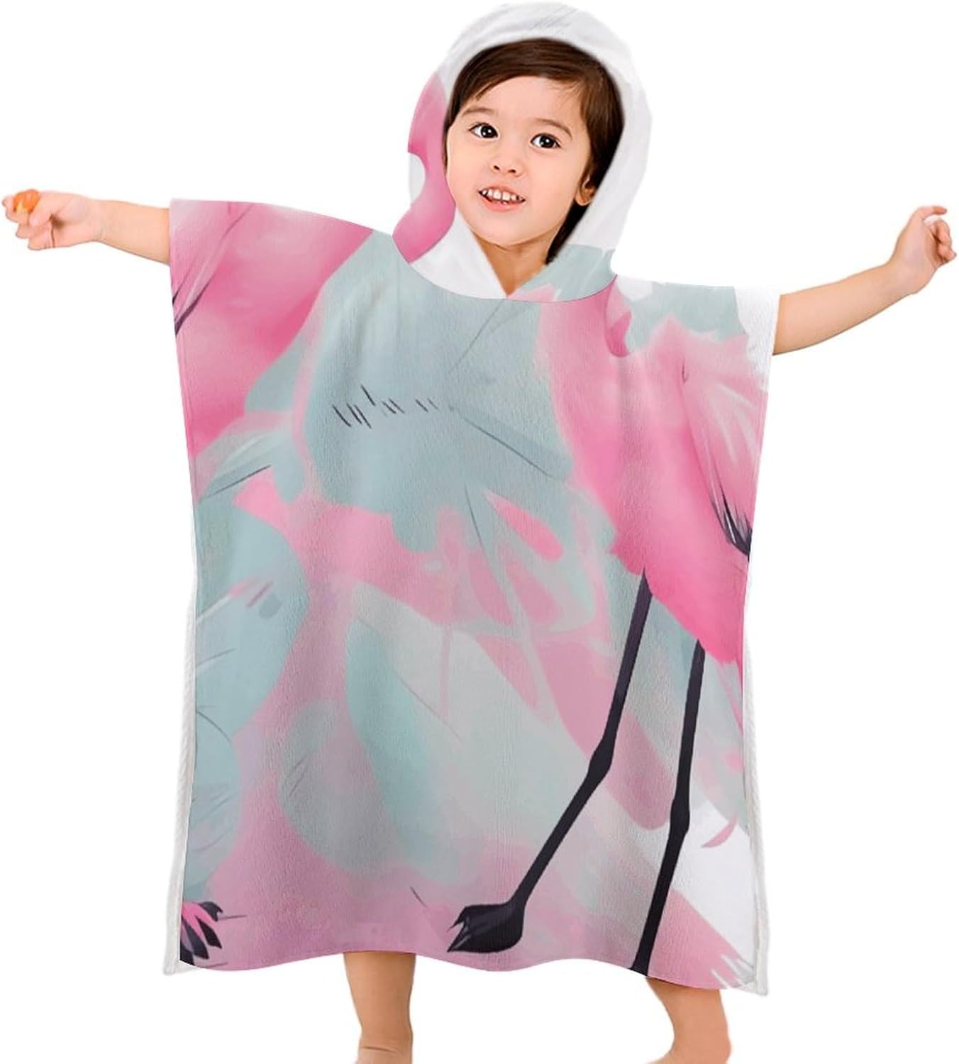 Love Flamingo Kids Hooded Bath Towel