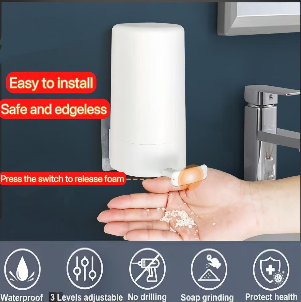 Adjustable Foam Flaker Soap Dispenser for Kids