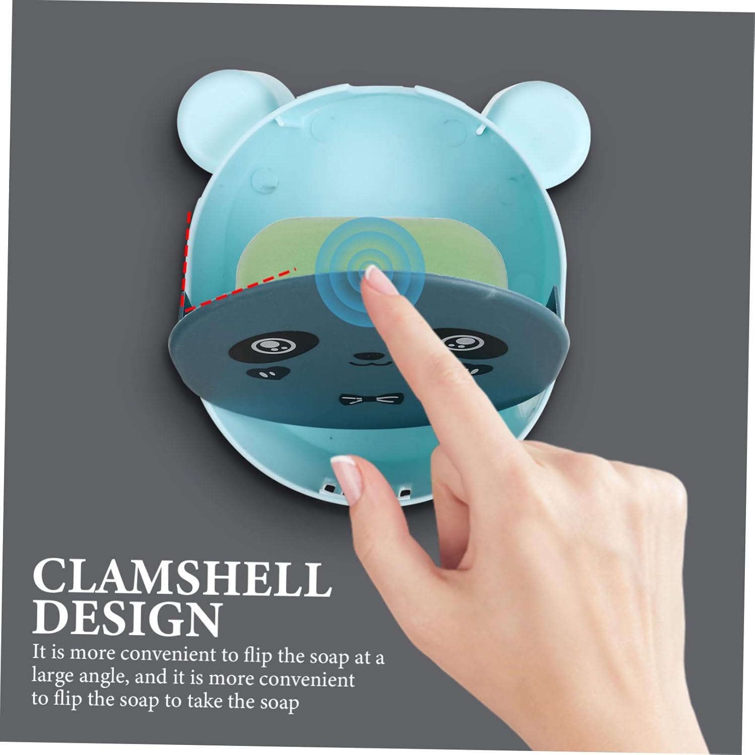 Wall Mount Soap Box Cartoons Bear Design Bathroom Holder