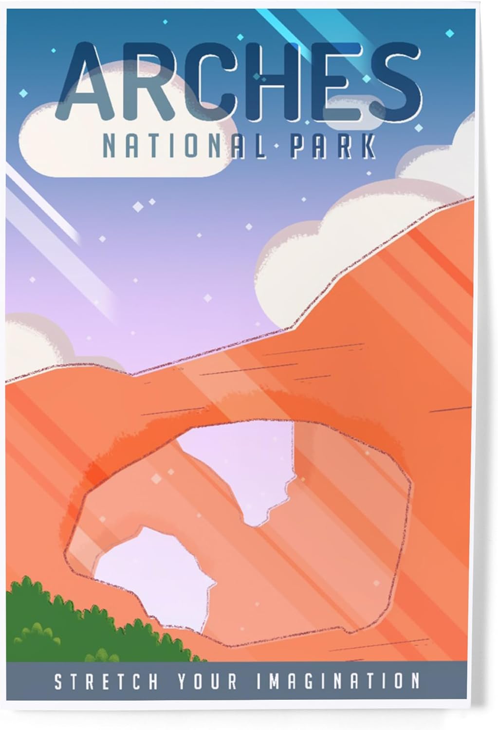 Lantern Press 8x12 Art Print Double Arch Arches National Park Utah Pop Sky