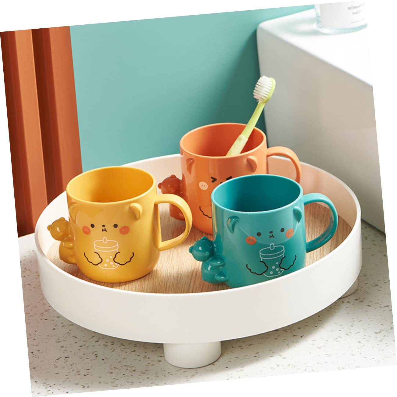 Mobestech Cute Simple Bath Mug for Kids Toothbrush Cup